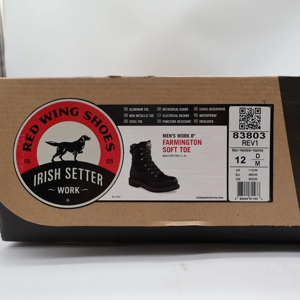 Irish Setter Work Boots Mens 12 D Farmington Leather Soft Toe 83803 NIB